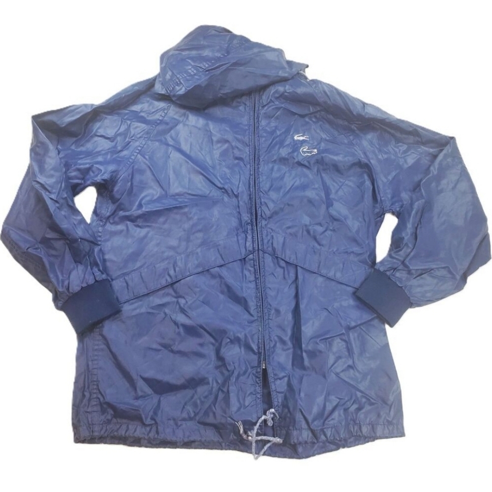 Vintage Windbreaker Mens MediumBlue Jacket Hooded Lacoste 2 Alligators Rare